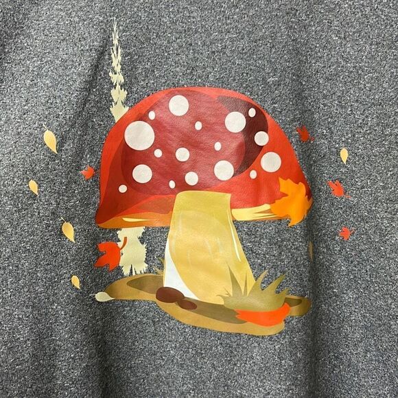 Men’s Gray Mushroom Print Casual Short Sleeve Pullover T-Shirt Size Medium - Picture 2 of 10
